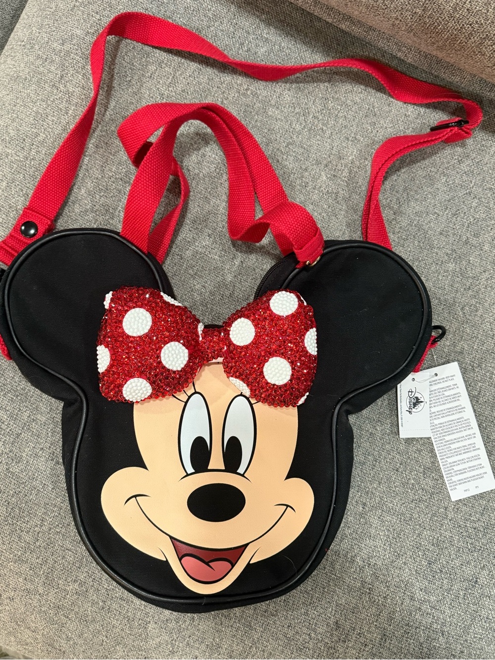 Disney Minnie Mouse Face Custom Rhinestone Crossbody Bag